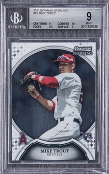 2011 Bowman Sterling #22 Mike Trout Rookie Card – BGS MINT 9
